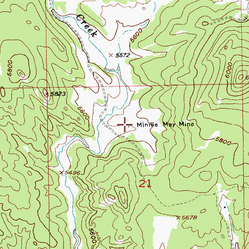 Topographic Map of Minnie May Mine, SD