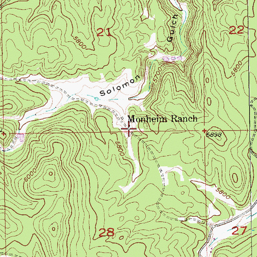 Topographic Map of Monheim Ranch, SD