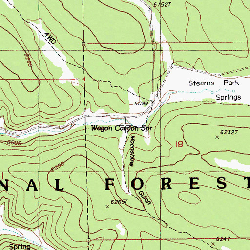 Topographic Map of Moonshine Gulch, SD