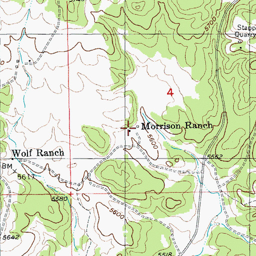 Topographic Map of Morrison Ranch, SD