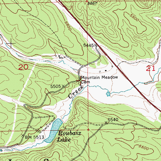 Topographic Map of Mountain Meadow Cemetery, SD
