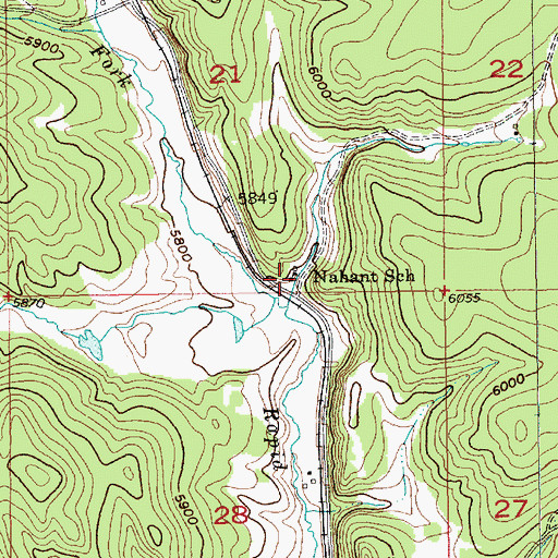 Topographic Map of Nahant School, SD