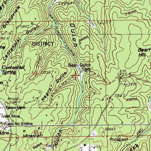 Topographic Map of Negro Gulch, SD
