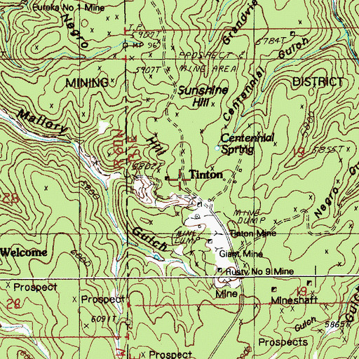 Topographic Map of Negro Hill, SD