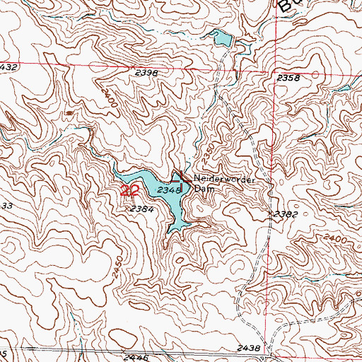 Topographic Map of Neiderworder Dam, SD