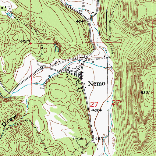 Topographic Map of Nemo, SD
