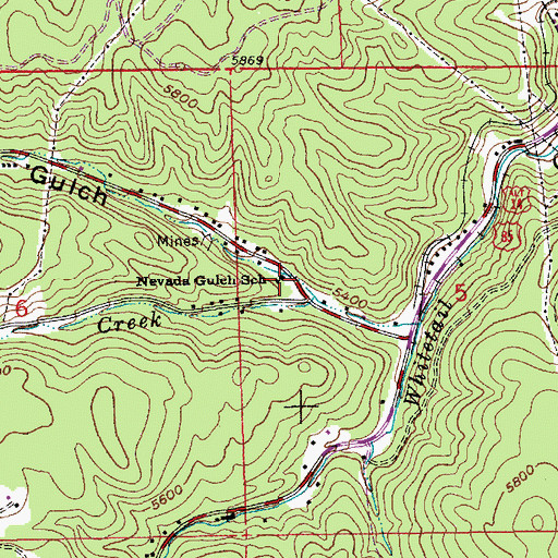 Topographic Map of Nevada Gulch School, SD