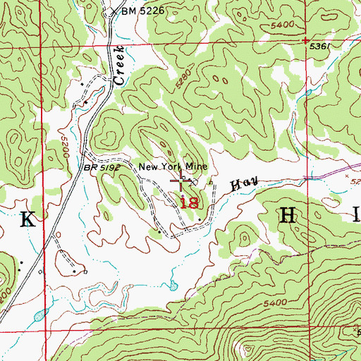 Topographic Map of New York Mine, SD