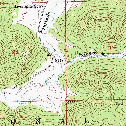 Topographic Map of Ninemile Draw, SD
