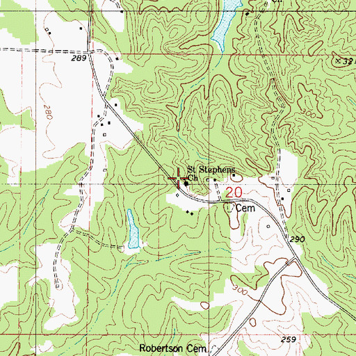 Topographic Map of Saint Stephens Church, AL