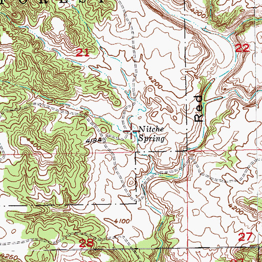 Topographic Map of Nitche Spring, SD