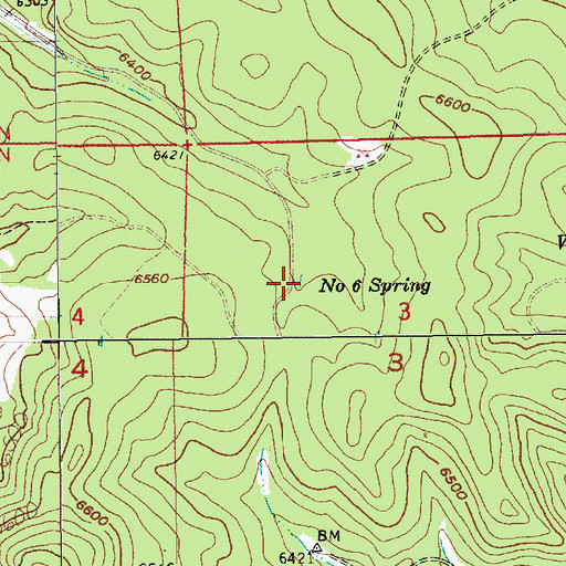 Topographic Map of Number Six Spring, SD