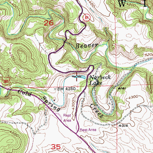Topographic Map of Norbeck Lake, SD