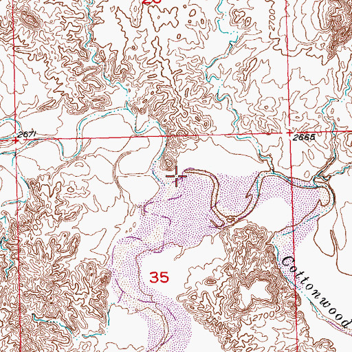 Topographic Map of North Cottonwood Creek, SD