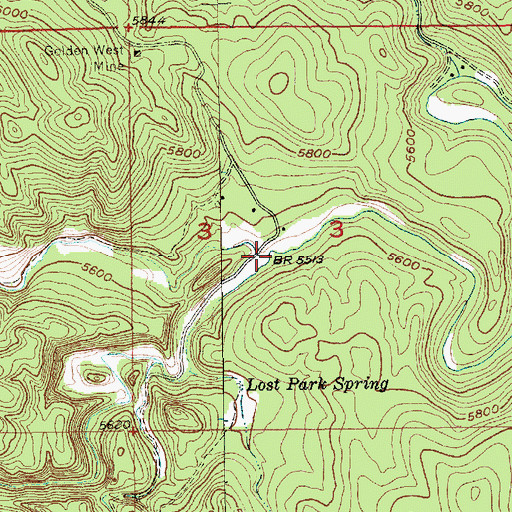 Topographic Map of North Fork Castle Creek, SD