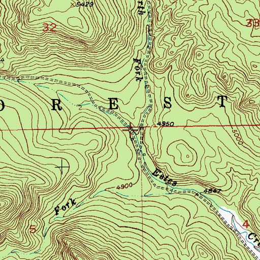 Topographic Map of North Fork Estes Creek, SD