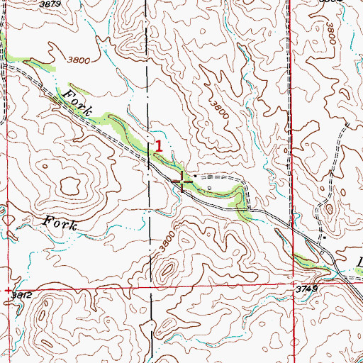 Topographic Map of North Fork Lame Johnny Creek, SD