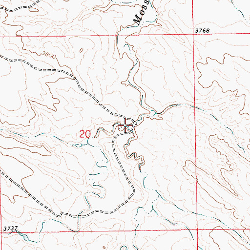 Topographic Map of North Fork Moss Agate Creek, SD