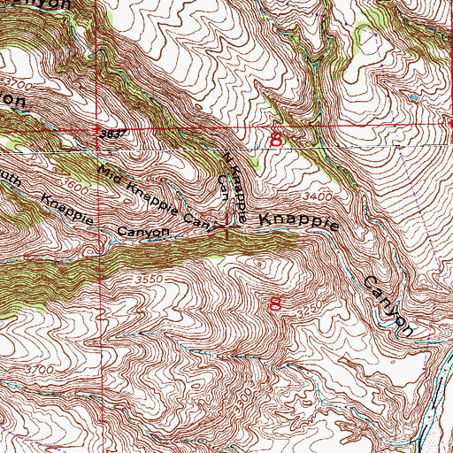 Topographic Map of North Knappie Canyon, SD