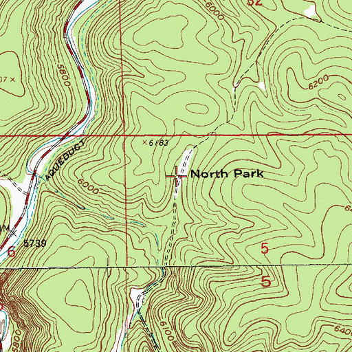 Topographic Map of North Park, SD