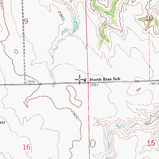 Topographic Map of North Star School, SD