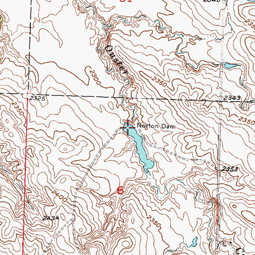 Topographic Map of Norton Dam, SD