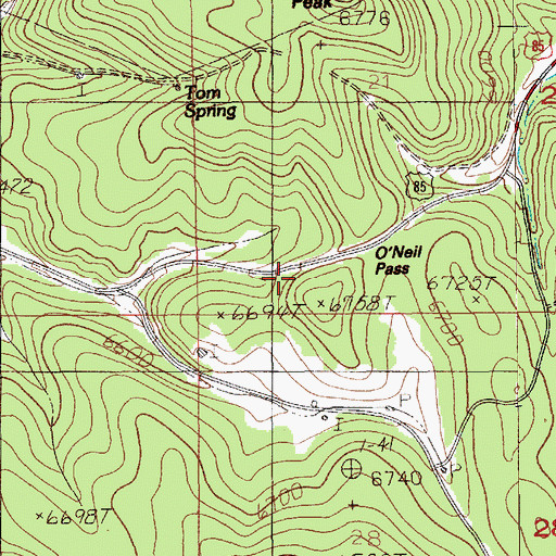 Topographic Map of O'Neil Pass, SD