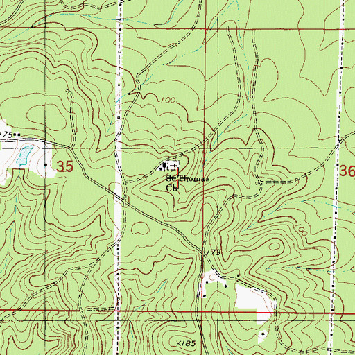 Topographic Map of Saint Thomas Cemetery, AL