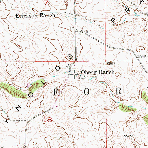 Topographic Map of Oberg Ranch, SD