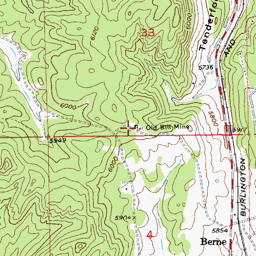 Topographic Map of Old Bill Mine, SD
