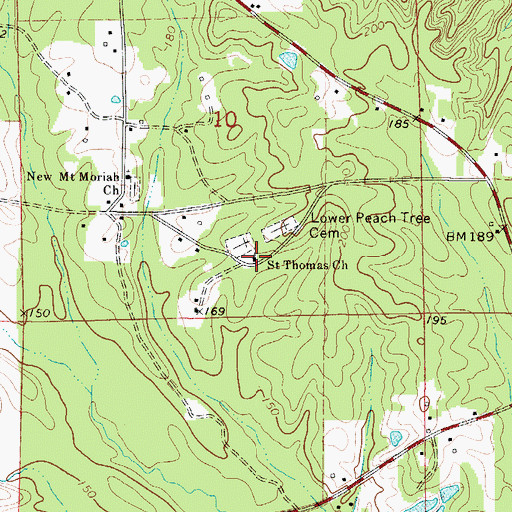 Topographic Map of Saint Thomas Church, AL