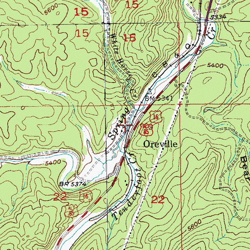 Topographic Map of Oreville, SD