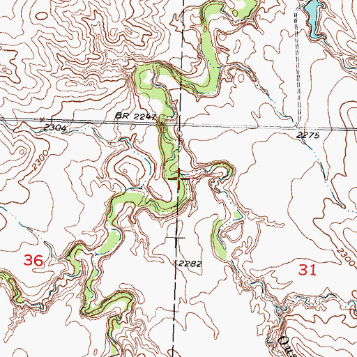 Topographic Map of Ouster Creek, SD