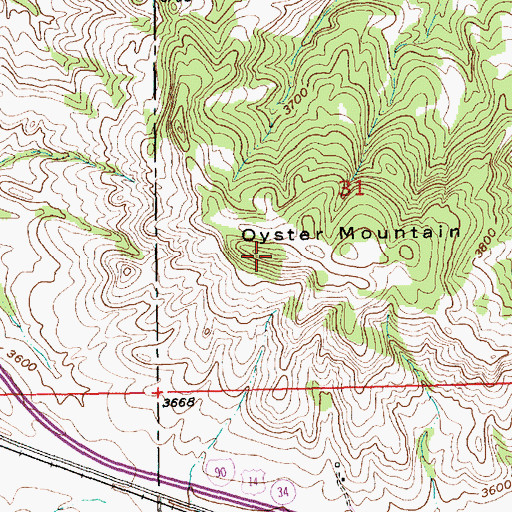 Topographic Map of Oyster Mountain, SD