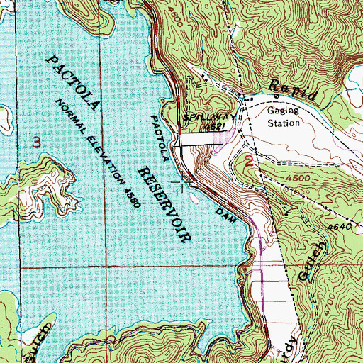 Topographic Map of Pactola Dam, SD