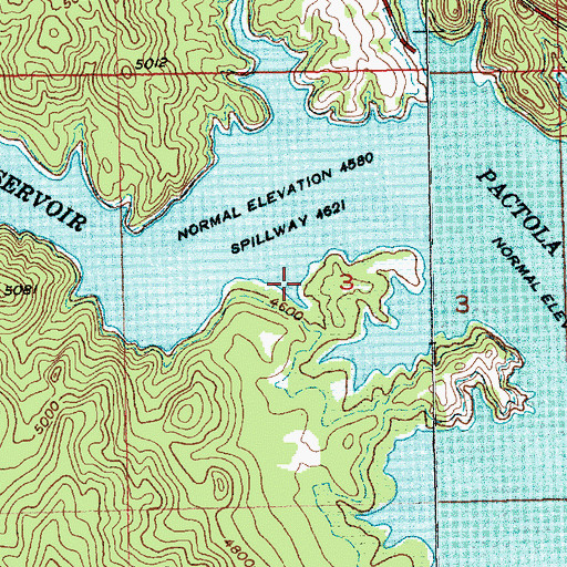 Topographic Map of Pactola Reservoir, SD