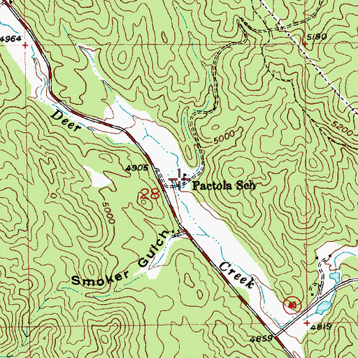 Topographic Map of Pactola School, SD