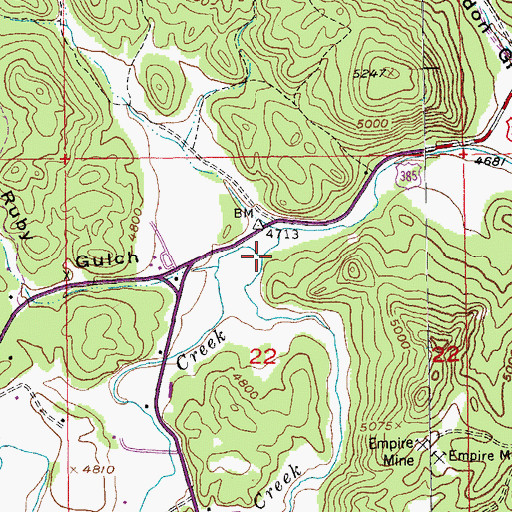 Topographic Map of Palmer Creek, SD