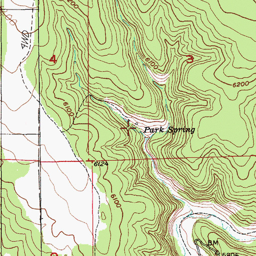 Topographic Map of Park Spring, SD