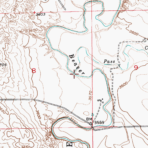 Topographic Map of Pass Creek, SD