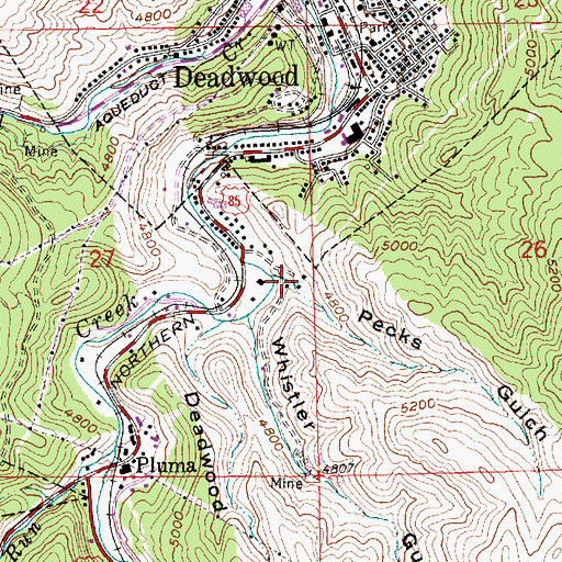 Topographic Map of Pecks Gulch, SD