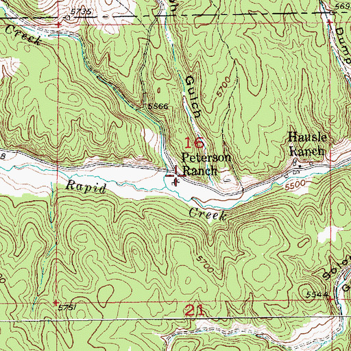 Topographic Map of Peterson Ranch, SD