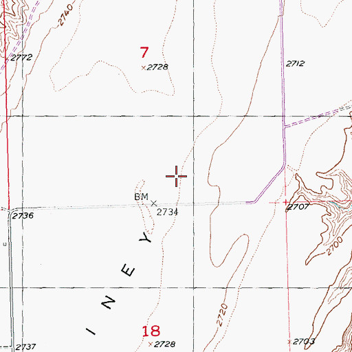 Topographic Map of Phiney Flat, SD