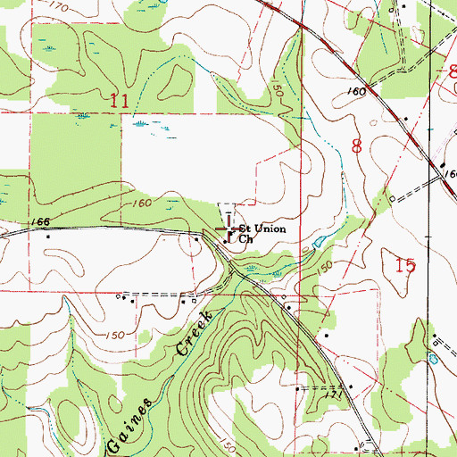 Topographic Map of Saint Union Missionary Baptist Church, AL