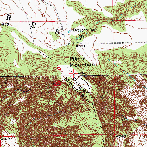 Topographic Map of Pilger Mountain, SD