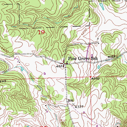 Topographic Map of Pine Grove School, SD