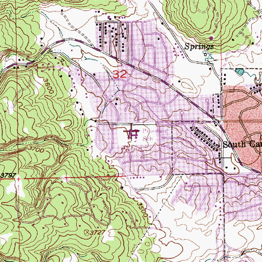 Topographic Map of Pinedale Elementary School, SD