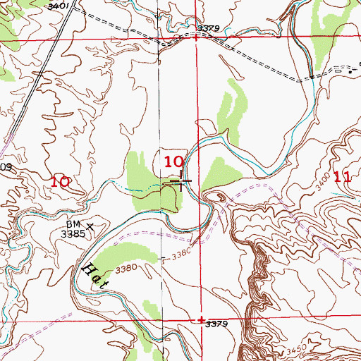 Topographic Map of Piney Creek, SD