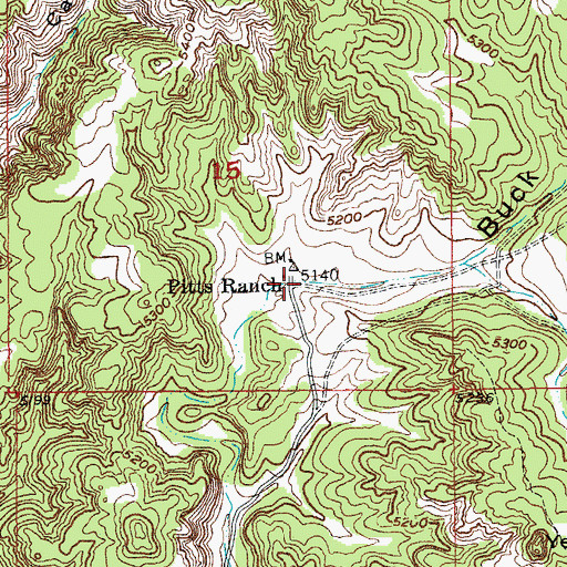 Topographic Map of Pitts Ranch, SD
