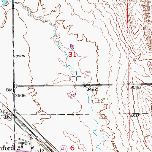 Topographic Map of Plains Valley, SD